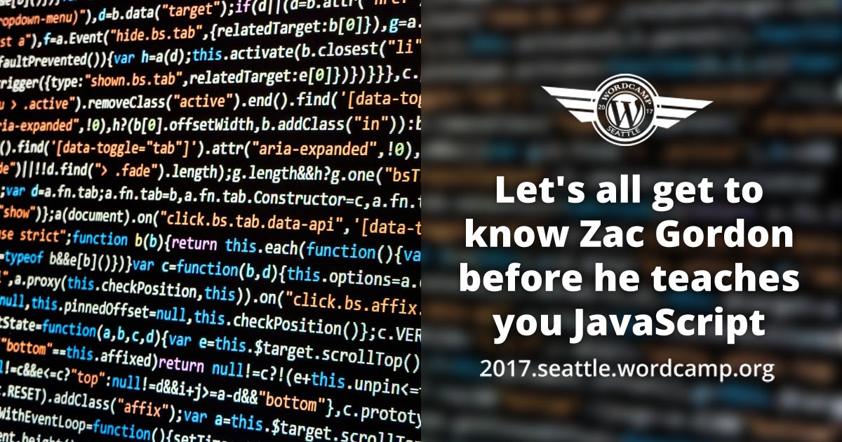 Let's all get to know Zac Gordon before he teaches you JavaScript